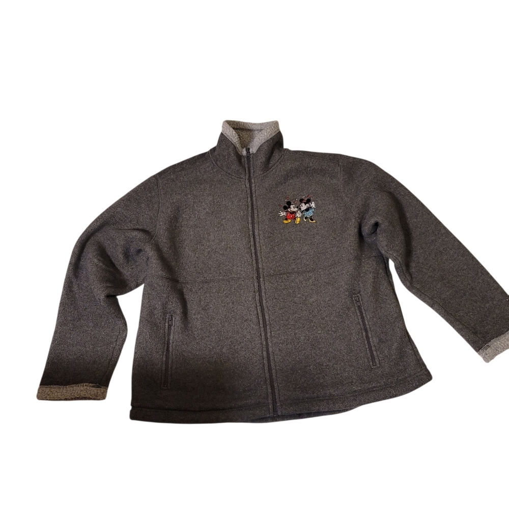 DISNEYLAND RESORT Womens Gray Fleece Jacket with Embroidered Characters SIZE (L) - Picture 7 of 8